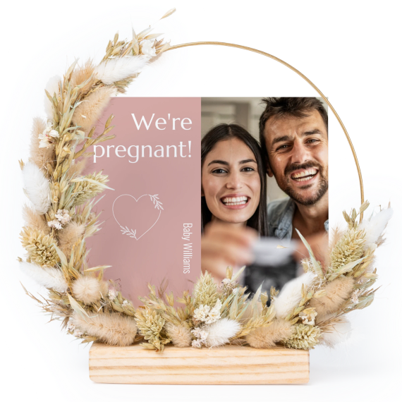 Dried flower wreath beige with 1 photo card Dried flower wreath beige with 1 photo card