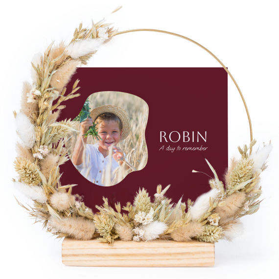 Dried flower wreath beige with 13 photo cards Dried flower wreath beige with 13 photo cards