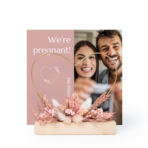 Heart and dried flowers with 1 photo card Heart and dried flowers with 1 photo card