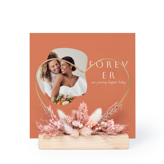 CĆur et fleurs sĂ©chĂ©es avec 1 carte CĆur et fleurs sĂ©chĂ©es avec 1 carte