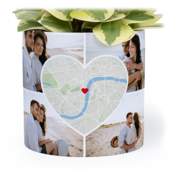 Carte en coeur et photos Carte en coeur et photos