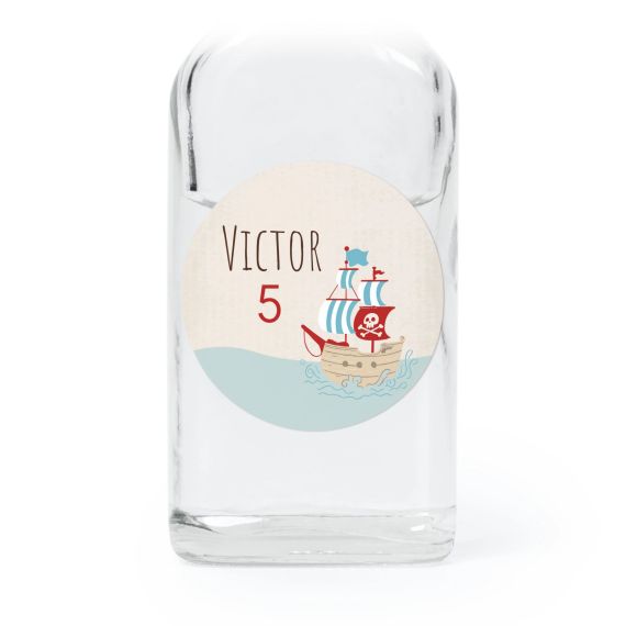 Fiole en verre transparent avec autocollant rond - Lot de 12 Fiole en verre transparent avec autocollant rond - Lot de 12
