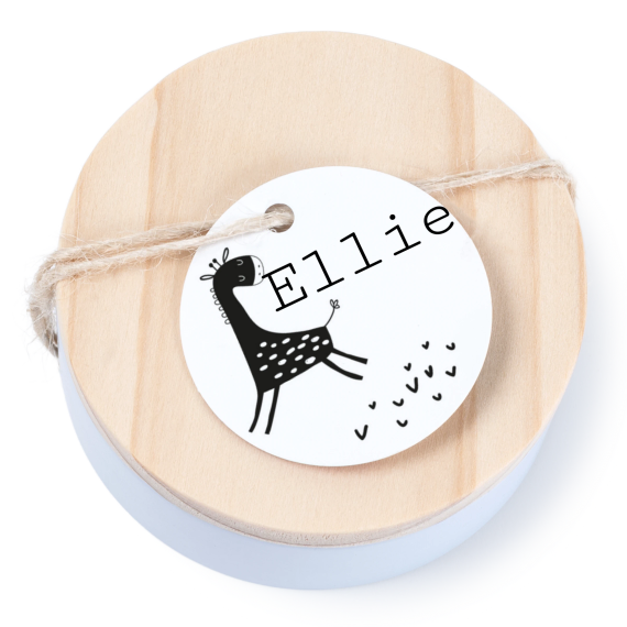 Boßtes en métal avec couvercle en bois sticker rond (lot de 12) Boßtes en métal avec couvercle en bois sticker rond (lot de 12)