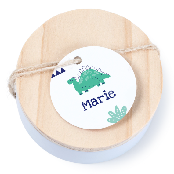 Boîtes en métal avec couvercle en bois sticker rond (lot de 12) Boîtes en métal avec couvercle en bois sticker rond (lot de 12)