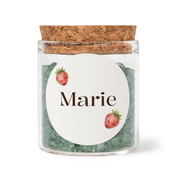 Mini bocal avec stickers rond et sel de bain vert (lot de 12) Mini bocal avec stickers rond et sel de bain vert (lot de 12)