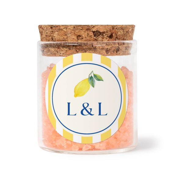 Glasburkar med runda klistermÀrken och rosa badsalt - 12 st Glasburkar med runda klistermÀrken och rosa badsalt - 12 st
