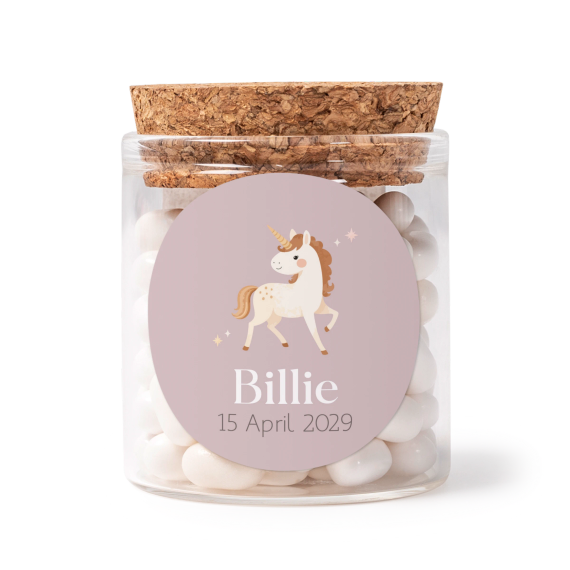 Snoeppot met sticker Rond - Set van 12