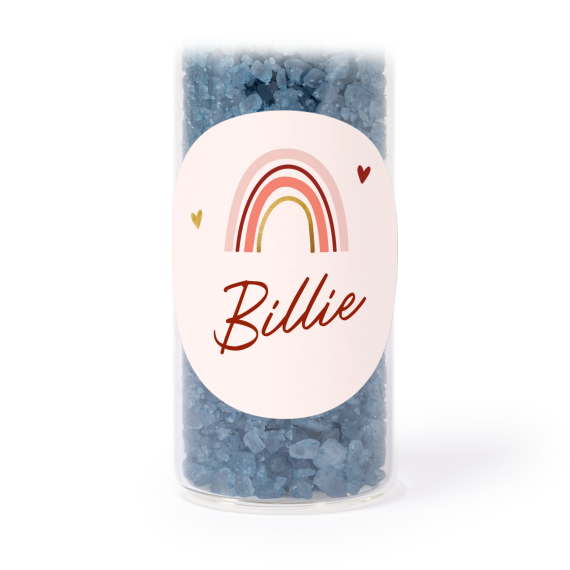 Mini-Glasröhrchen Set mit runden Stickern & Badesalz Blau - 12 Stk. Mini-Glasröhrchen Set mit runden Stickern & Badesalz Blau - 12 Stk.