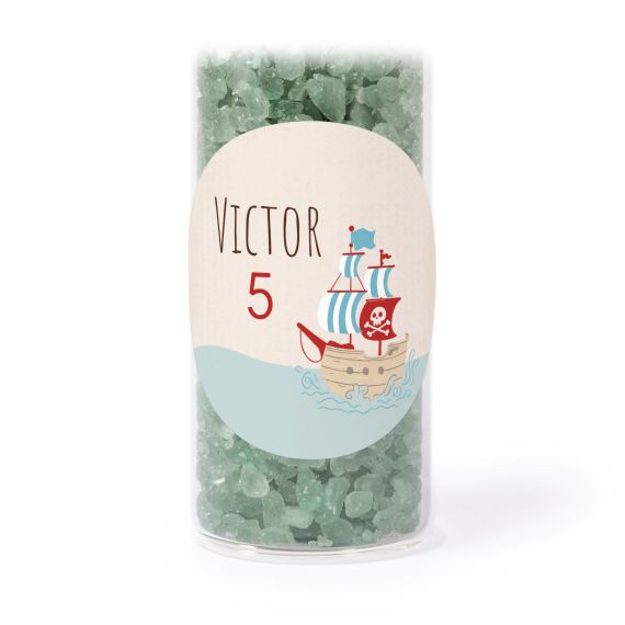 Tube avec sticker rond & sel de bain vert (lot de 12) Tube avec sticker rond & sel de bain vert (lot de 12)