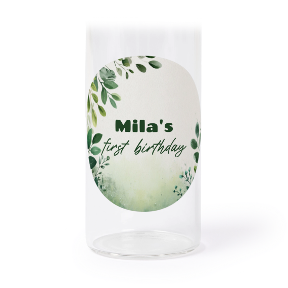 Glass tube with cork and round stickers - 12 pcs Glass tube with cork and round stickers - 12 pcs