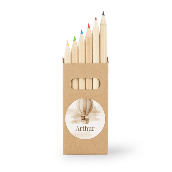 Colored Pencils Sticker Round - set of 12 Colored Pencils Sticker Round - set of 12