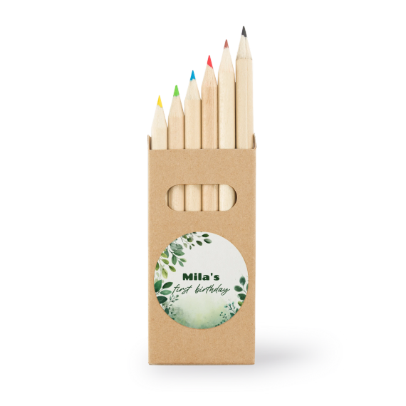 Colored Pencils Sticker Round - set of 12 Colored Pencils Sticker Round - set of 12