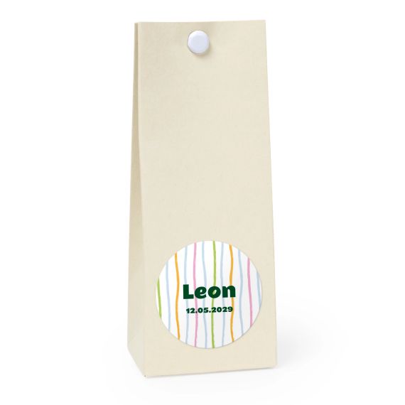 Beige runde Geschenktüte - 12 Stk. 