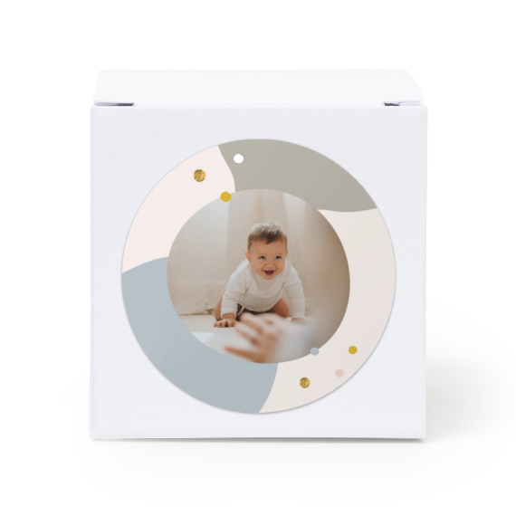 Doosjes voor bedankje wit met ronde sticker (set van 24) Doosjes voor bedankje wit met ronde sticker (set van 24)