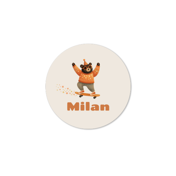 Retro Skater Bear - Text Only