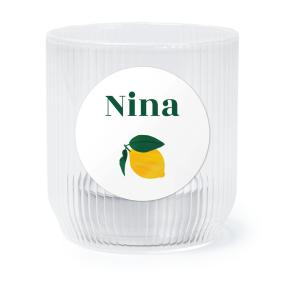Personalised Clear Glass Tealight Holder with Round Stickers – Set of 6 Personalised Clear Glass Tealight Holder with Round Stickers – Set of 6