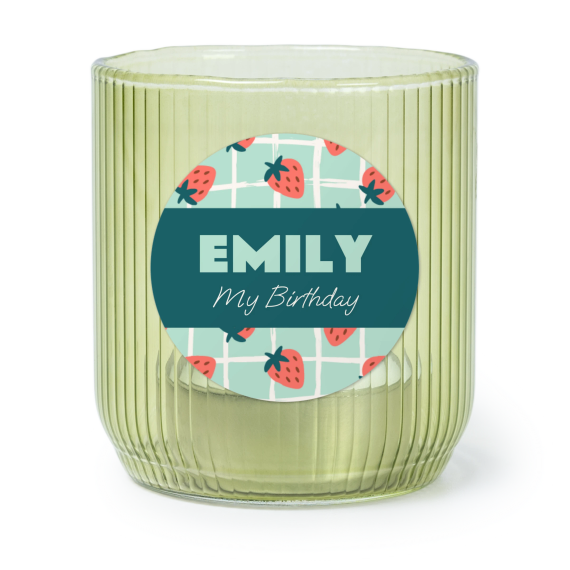 Personalised Green Glass Tealight Holder with Round Stickers – Set of 6 Personalised Green Glass Tealight Holder with Round Stickers – Set of 6