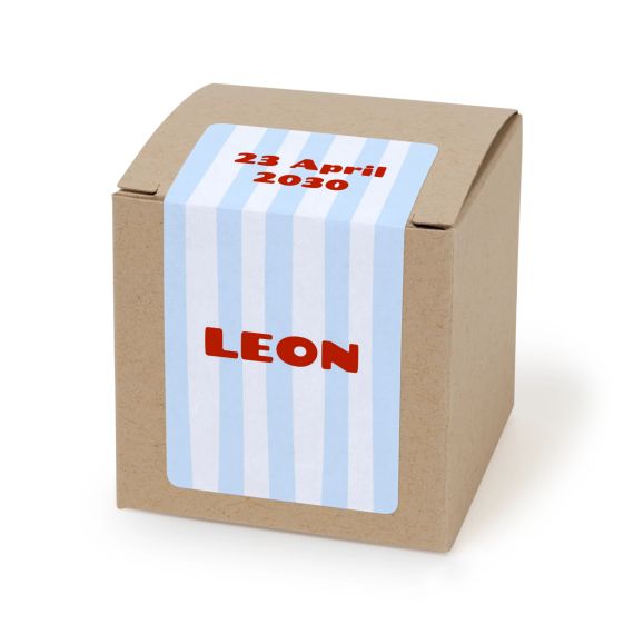 Paper box beige rectangular sticker - set of 24 Paper box beige rectangular sticker - set of 24