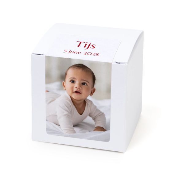 Autocollant rectangulaire blanc pour boßte à dragées - lot de 24 Autocollant rectangulaire blanc pour boßte à dragées - lot de 24