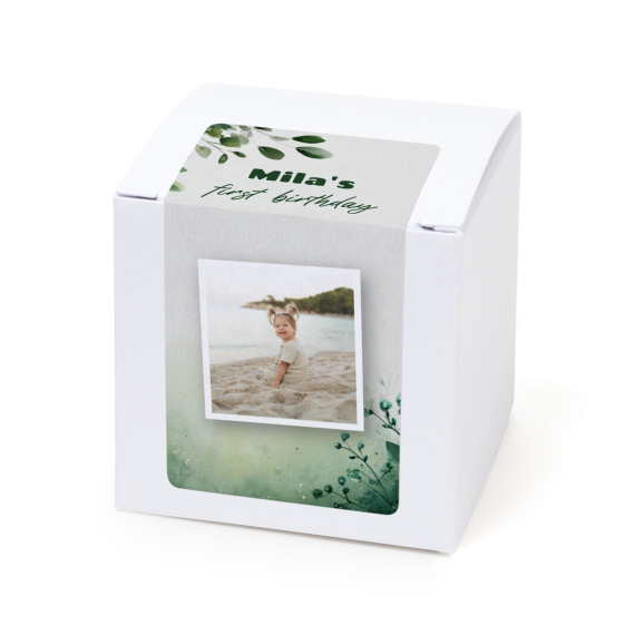 Paper box white rectangular sticker - set of 24 Paper box white rectangular sticker - set of 24