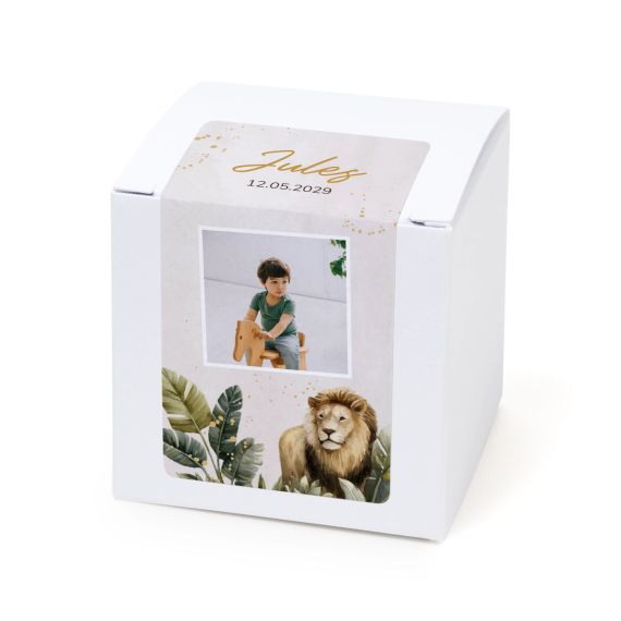 Paper box white rectangular sticker - set of 24 Paper box white rectangular sticker - set of 24