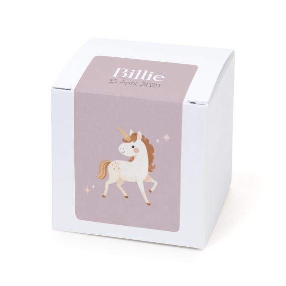 Papieren doos wit rechthoekige sticker - set van 24