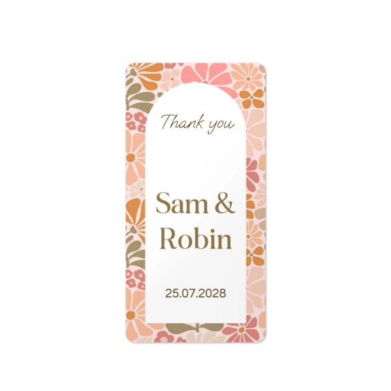 Gift wrapping stickers Rectangular - set of 48