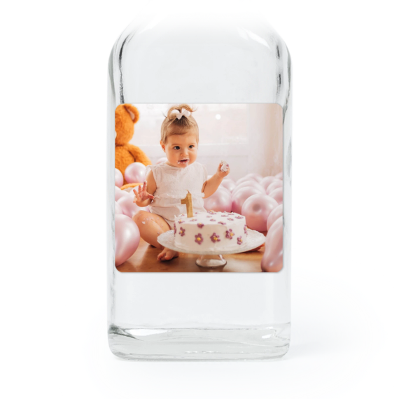 Mini bottles with square stickers – Set of 12 Mini bottles with square stickers – Set of 12