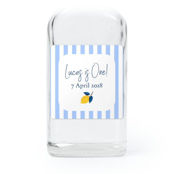 Mini bottles with square stickers – Set of 12 Mini bottles with square stickers – Set of 12