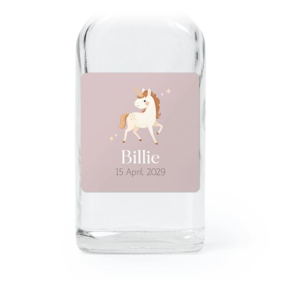 Mini bottles with square stickers – Set of 12 Mini bottles with square stickers – Set of 12
