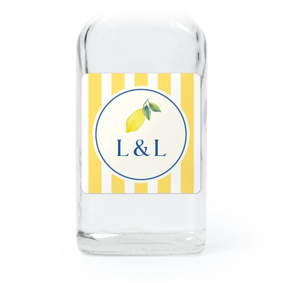 Mini bottles with square stickers – Set of 12 Mini bottles with square stickers – Set of 12
