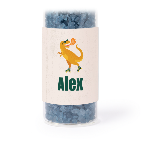 Tubes avec stickers carrés & sel de bain bleu (lot de 12) Tubes avec stickers carrés & sel de bain bleu (lot de 12)