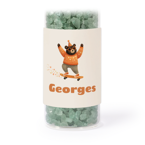 Tube avec sticker carré & sel de bain vert (lot de 12) Tube avec sticker carré & sel de bain vert (lot de 12)