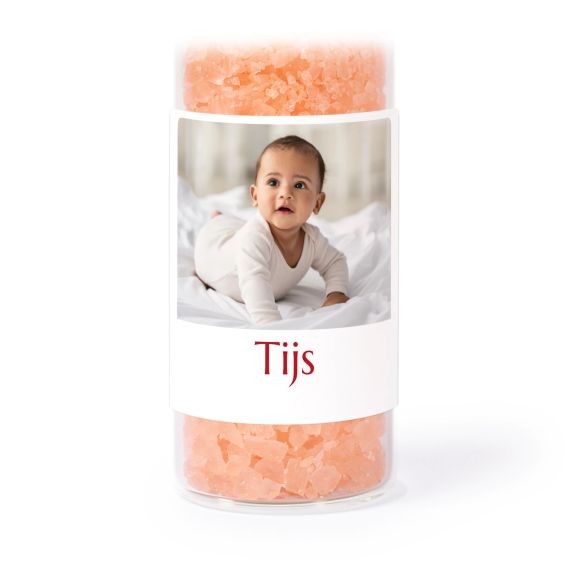 Tube avec sticker carré & sel de bain rose (lot de 12) Tube avec sticker carré & sel de bain rose (lot de 12)
