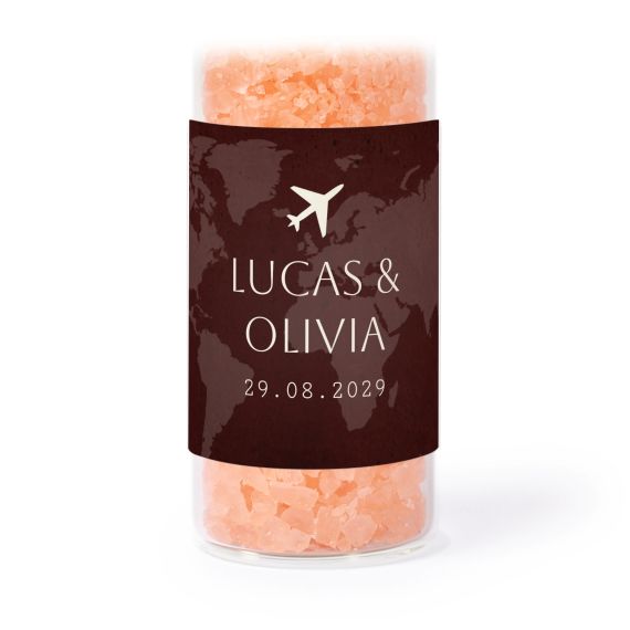 Glasrör med fyrkantiga klistermÀrken & rosa badsalt - 12 st Glasrör med fyrkantiga klistermÀrken & rosa badsalt - 12 st