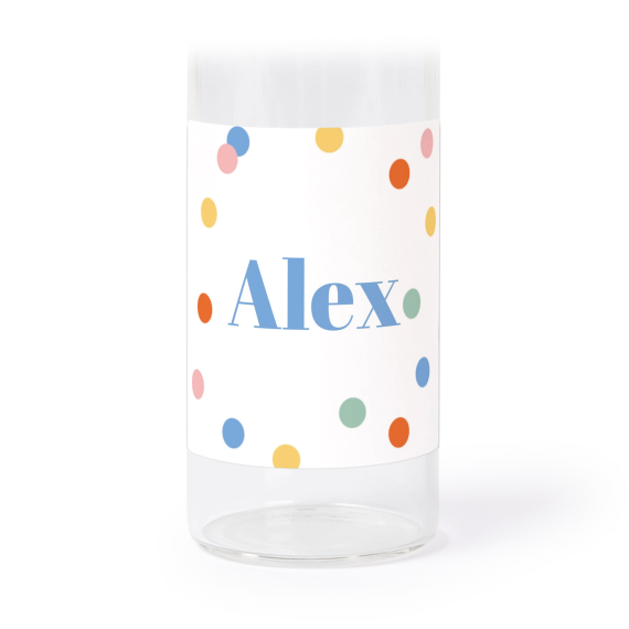 Glass tube with cork and square stickers - 12 pcs Glass tube with cork and square stickers - 12 pcs