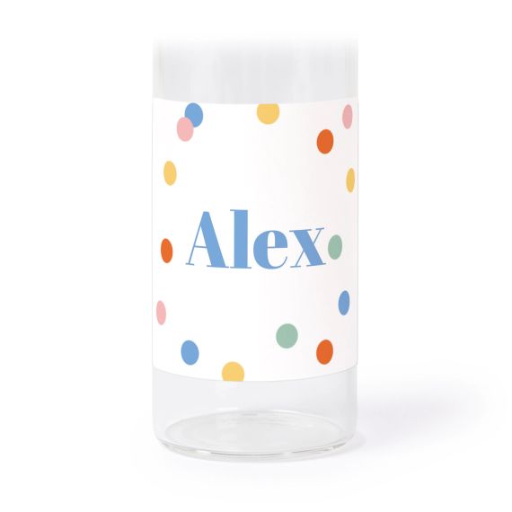 Tubes en verre avec autocollants carrés - lot de 12