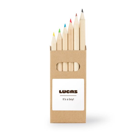 Boîtes de crayons de couleur (lot de 24) Autocollants Carrées 