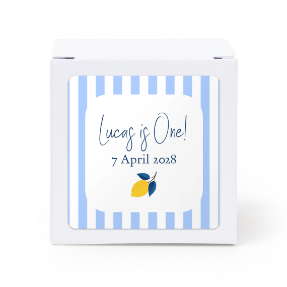 Paper box white square sticker - set of 24 Paper box white square sticker - set of 24