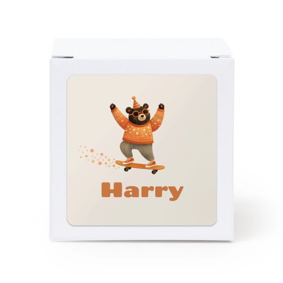 Partybox Weiss mit Sticker quadratisch - 24 Stk. Partybox Weiss mit Sticker quadratisch - 24 Stk.