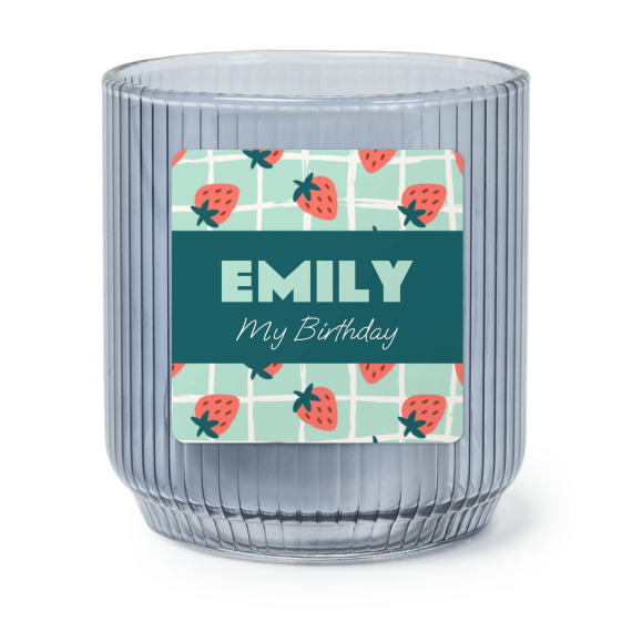 Personalised Blue Glass Tealight Holder with Square Stickers – Set of 6 Personalised Blue Glass Tealight Holder with Square Stickers – Set of 6