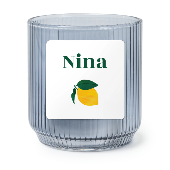 Personalised Blue Glass Tealight Holder with Square Stickers – Set of 6 Personalised Blue Glass Tealight Holder with Square Stickers – Set of 6
