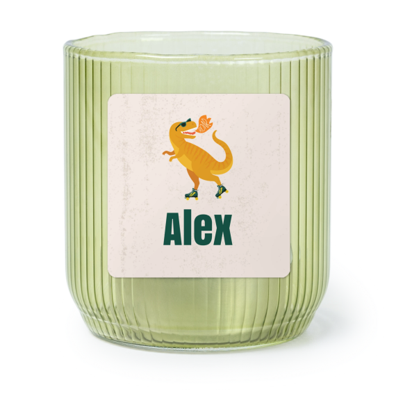 Personalised Green Glass Tealight Holder with Square Stickers – Set of 6 Personalised Green Glass Tealight Holder with Square Stickers – Set of 6