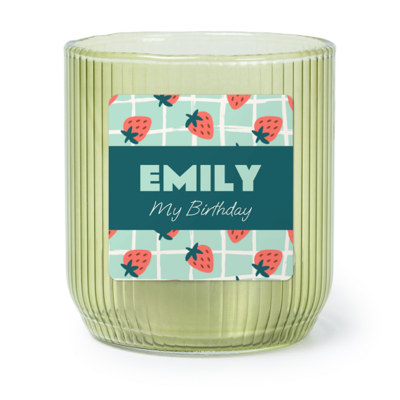 Personalised Green Glass Tealight Holder with Square Stickers – Set of 6 Personalised Green Glass Tealight Holder with Square Stickers – Set of 6