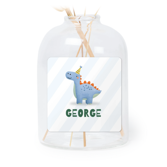 Petit vase verre transparent avec autocollant carré - Lot de 6 Petit vase verre transparent avec autocollant carré - Lot de 6