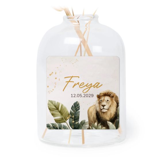 Personalised Clear Glass Vase with Square Stickers – Set of 6 Personalised Clear Glass Vase with Square Stickers – Set of 6
