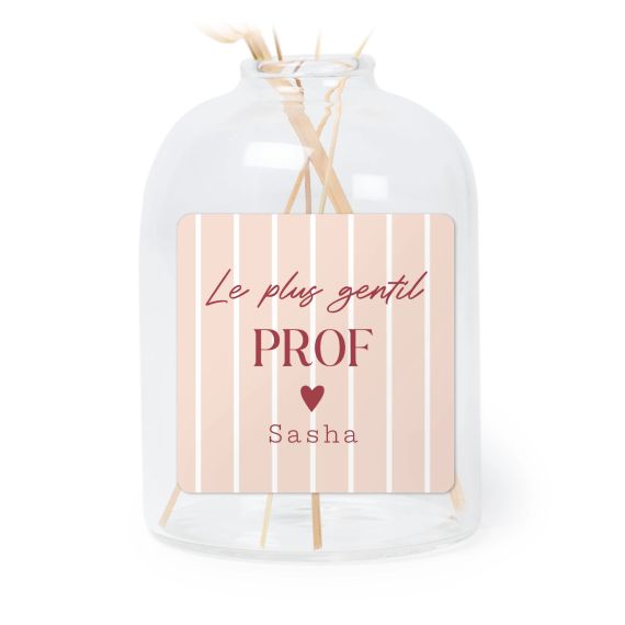 Petit vase verre transparent avec autocollant carré - Lot de 6 Petit vase verre transparent avec autocollant carré - Lot de 6