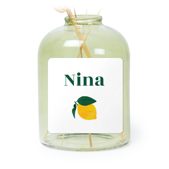 Personalised Green Glass Vase with Square Stickers – Set of 6 Personalised Green Glass Vase with Square Stickers – Set of 6