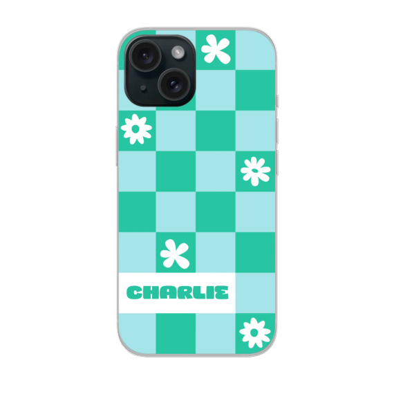 Checkerboard Flowers - Text Only