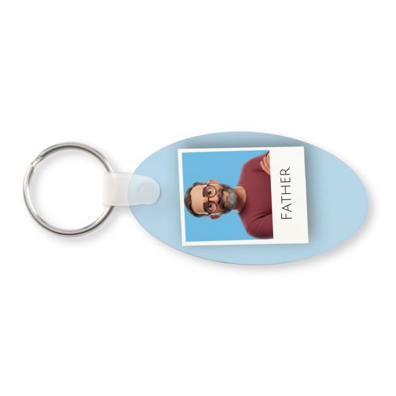 KeychainAluOval_RetroPrintAvatarBlue